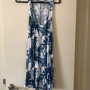 Blue and white halter sundress